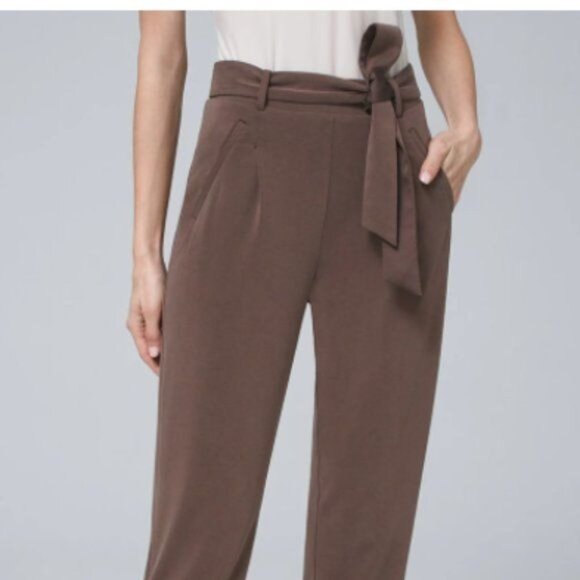 White House Black Market Jersey Pant Brown NEW size Large - Picture 5 of 6